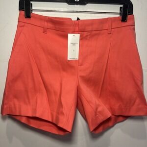 NWT Banana Republic Women's Coral Cotton 5" Shorts Size 0‎ Flat Front